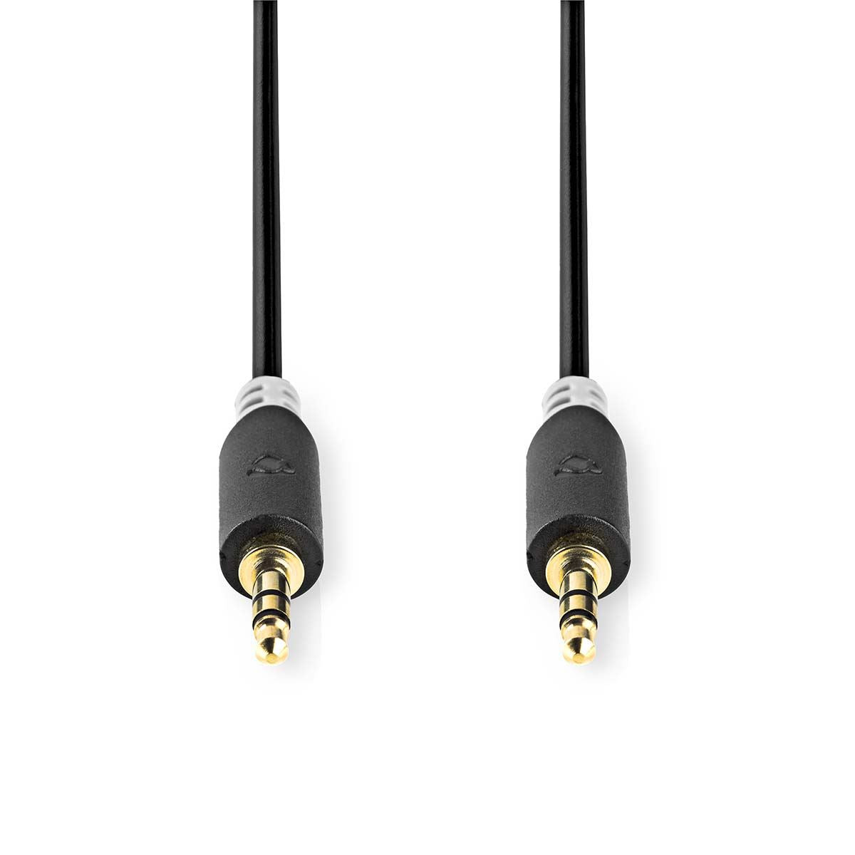 Nedis Stereo Audio Cable | 3.5 mm Male | 3.5 mm Male | Gold Plated | 1.00 m | Round | Anthracite | Box