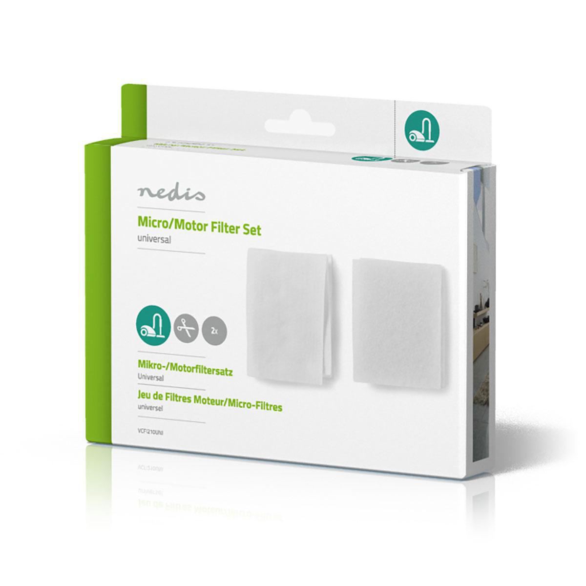 Nedis Universal Vacuum Cleaner Filter Set | Micro filter | Motor filter | Cuttable | Universally applicable | Replacement for: Universal