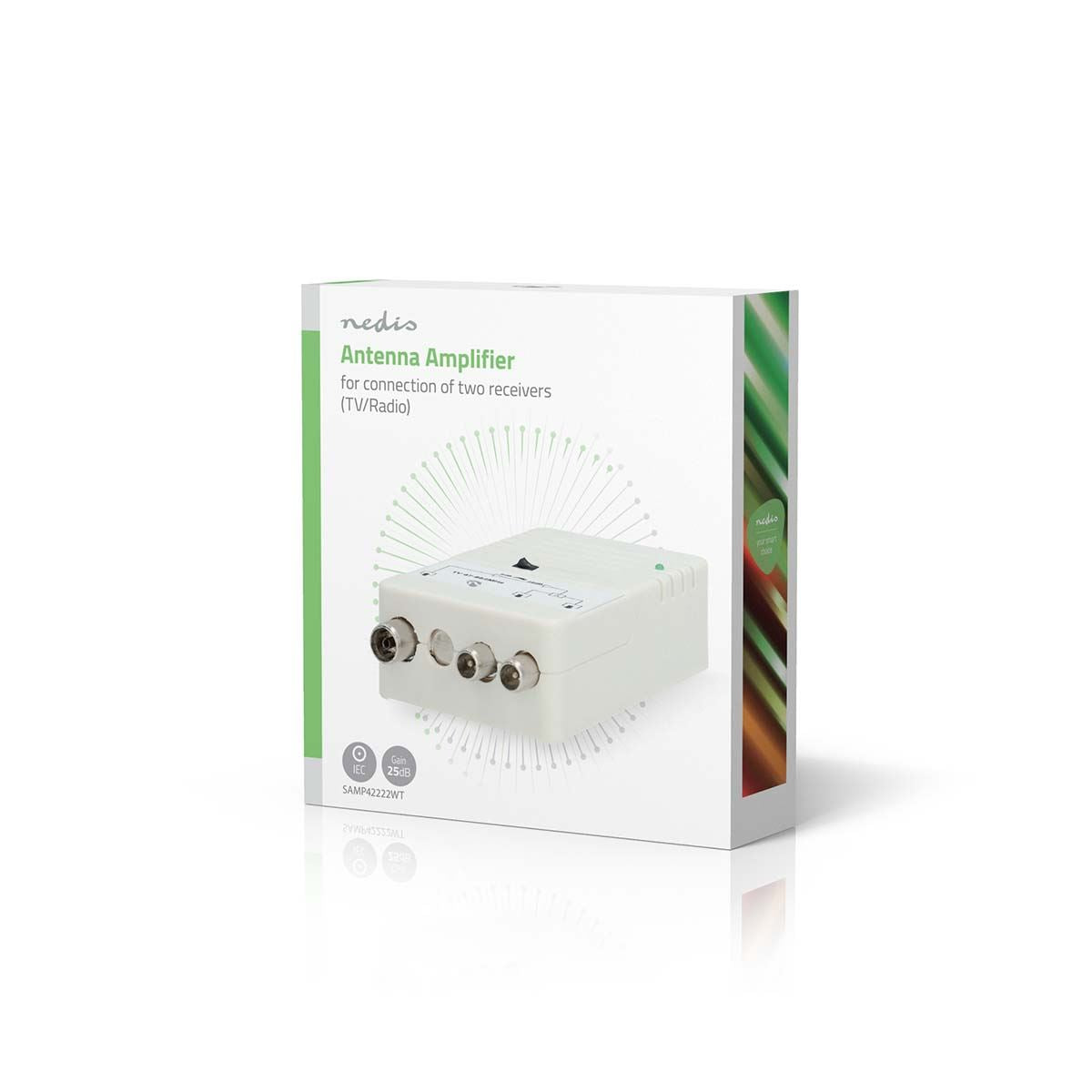 Nedis CATV Amplifier | Gain: 25 dB | 47 - 694 MHz | Number of outputs: 2 | Gain control | White