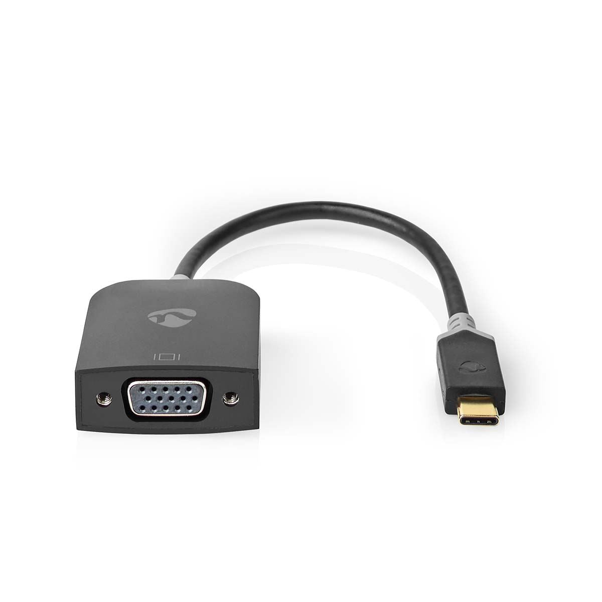 Nedis USB-C™ Adapter | USB 3.2 Gen 1 | USB-C™ Male | VGA Female | 1920x1200 | 0.20 m | Round | Gold Plated | PVC | Anthracite | Window Box with Euro Lock