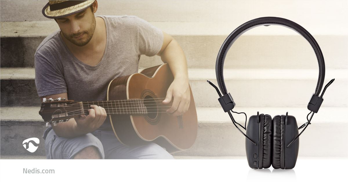 Nedis Wireless On-Ear Headphones | Maximum battery play time: 15 hrs | Built-in microphone | Press Control | Voice control support | Volume control | Black