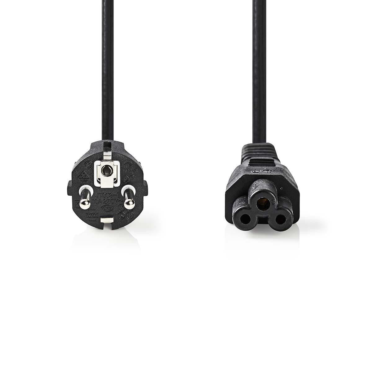 Nedis Power Cable | Plug with earth contact male | IEC-320-C5 | Straight | Straight | Nickel Plated | 3.00 m | Round | PVC | Black | Polybag