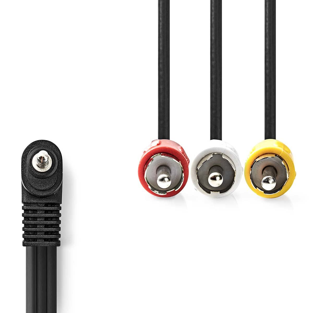 Nedis Audio Video Cable | 3.5 mm Male | 3x RCA Male | Nickel Plated | 2.00 m | Round | PVC | Black