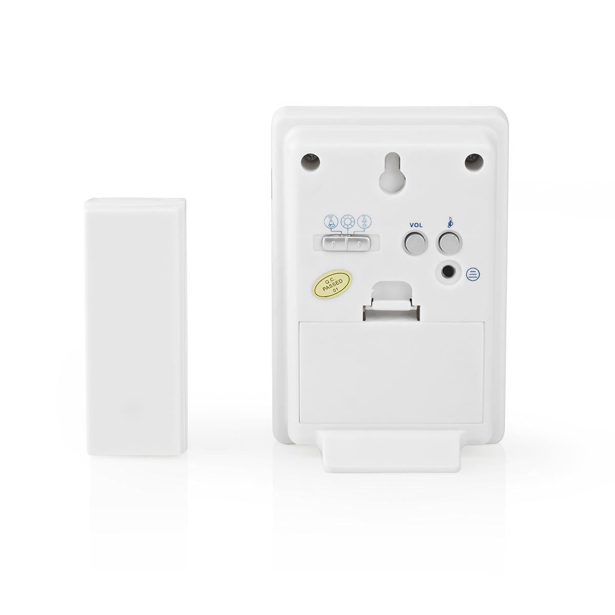 Nedis Wireless Doorbell Set | Battery Powered | 3 V DC | 1x CR2032 | Volume: 80 dB | Signal range: 300 m | IP44 | 36 Melodies | 1 Receiver | White