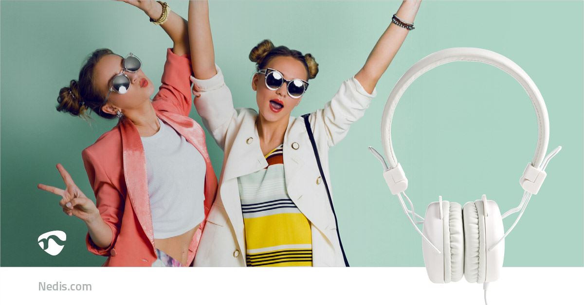 Nedis On-Ear Wired Headphones | 3.5 mm | Cable length: 1.20 m | White
