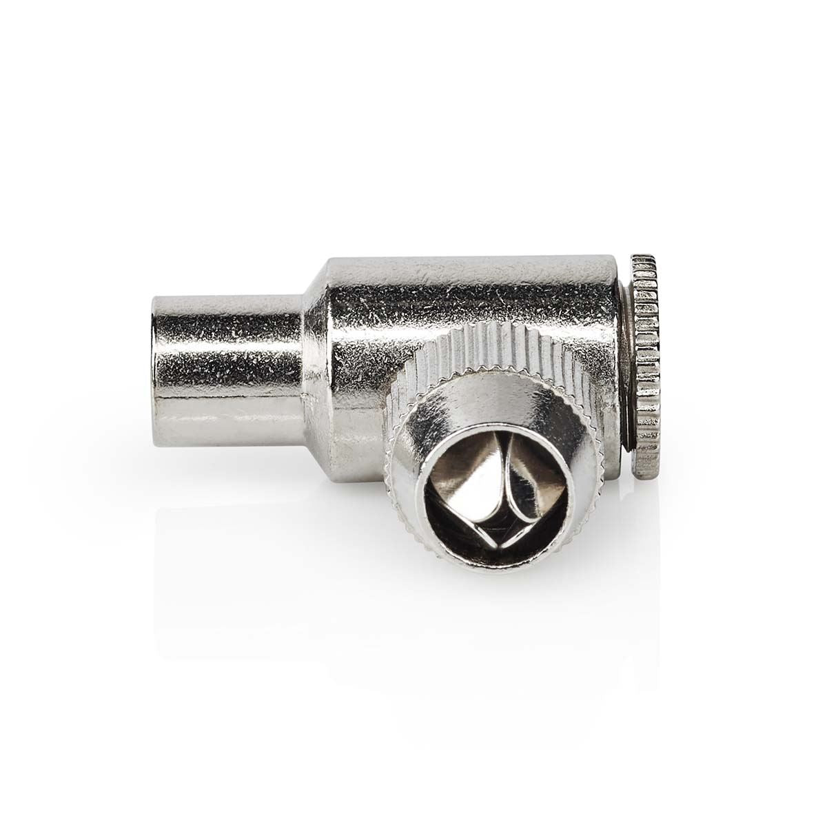 Nedis IEC (Coax) Connector | Angled 90° | Male | Nickel Plated | 75 Ohm | Screw | Cable input diameter: 7.0 mm | Metal | Silver | 2 pcs | Box