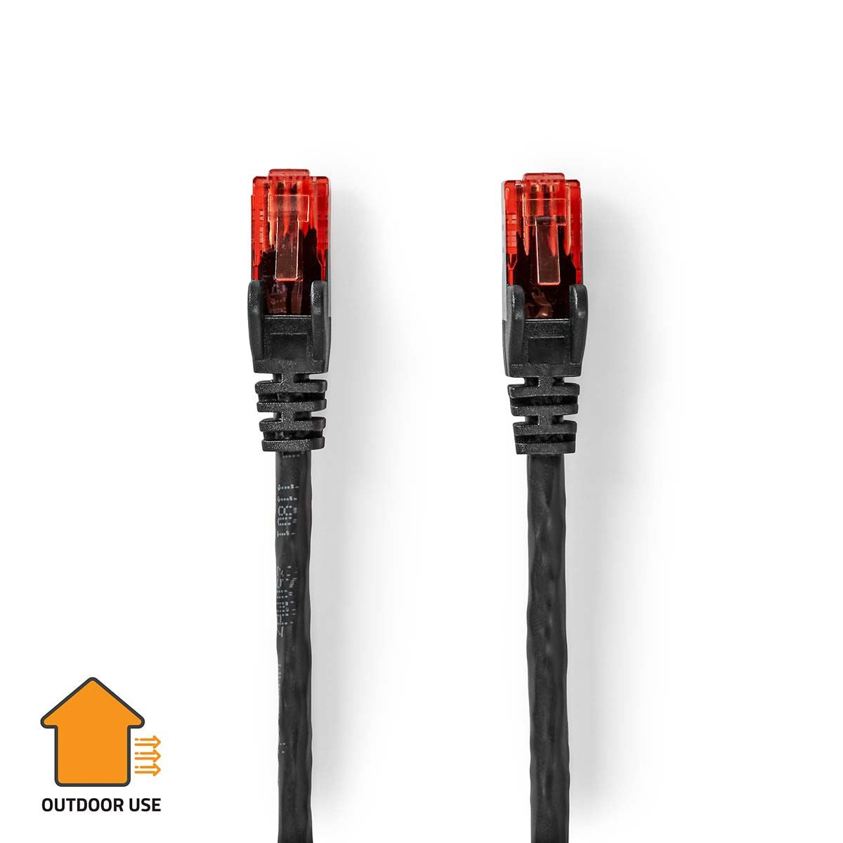 Nedis CAT6 Network Cable | RJ45 Male | RJ45 Male | U/UTP | 50.0 m | Outdoor | Round | PE | Black | Label