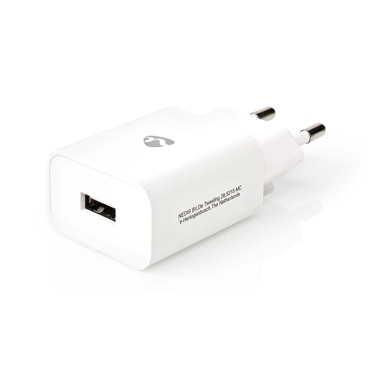 Nedis Wall Charger | 12 W | Quick charge feature | 1x 2.4 A | Number of outputs: 1 | USB-A | No Cable Included | Single Voltage Output | White
