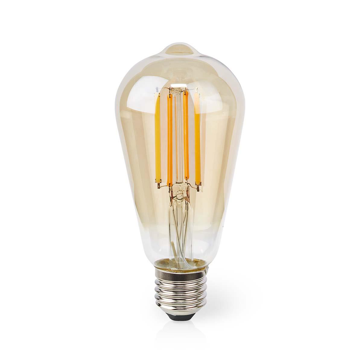 Nedis SmartLife LED Filament Bulb | Wi-Fi | E27 | 806 lm | 7 W | Warm White | 1800 - 3000 K | Glass | Android™ / IOS | ST64 | 1 pcs