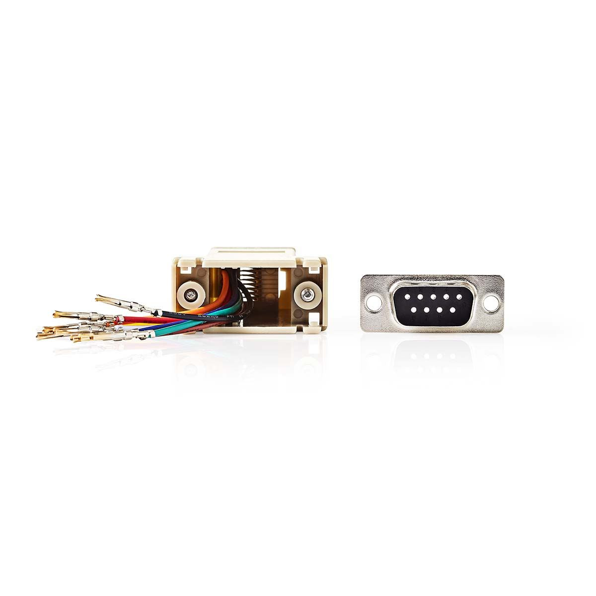 Nedis Serial Adapter | Adapter | D-SUB 9-Pin Female | RJ45 Female | Nickel Plated | Ivory | Box