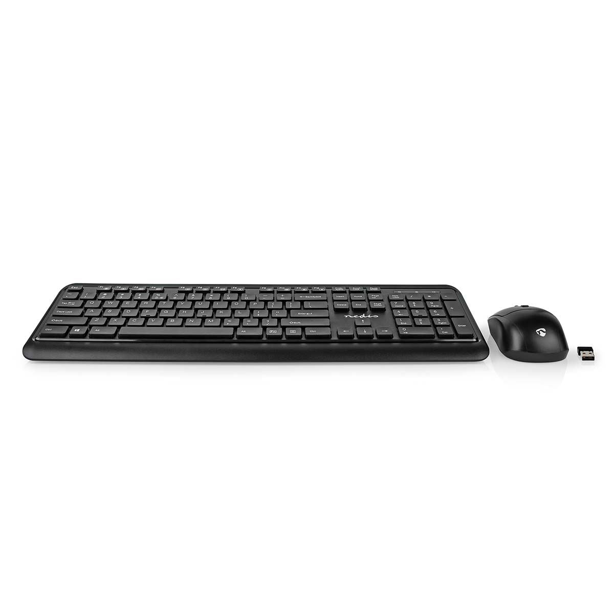 Nedis Mouse and Keyboard Set | Wireless | Mouse and keyboard connection: USB | 800 / 1200 / 1600 dpi | Adjustable DPI | QWERTY | US Layout