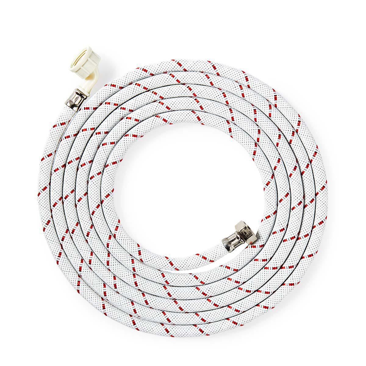 Nedis Nylon Inlet Hose | 1/2'' | 3/4'' | 10 Bar | 90 °C | 4.00 m | Application: Dish / Washing Machine | Nylon | Red / White