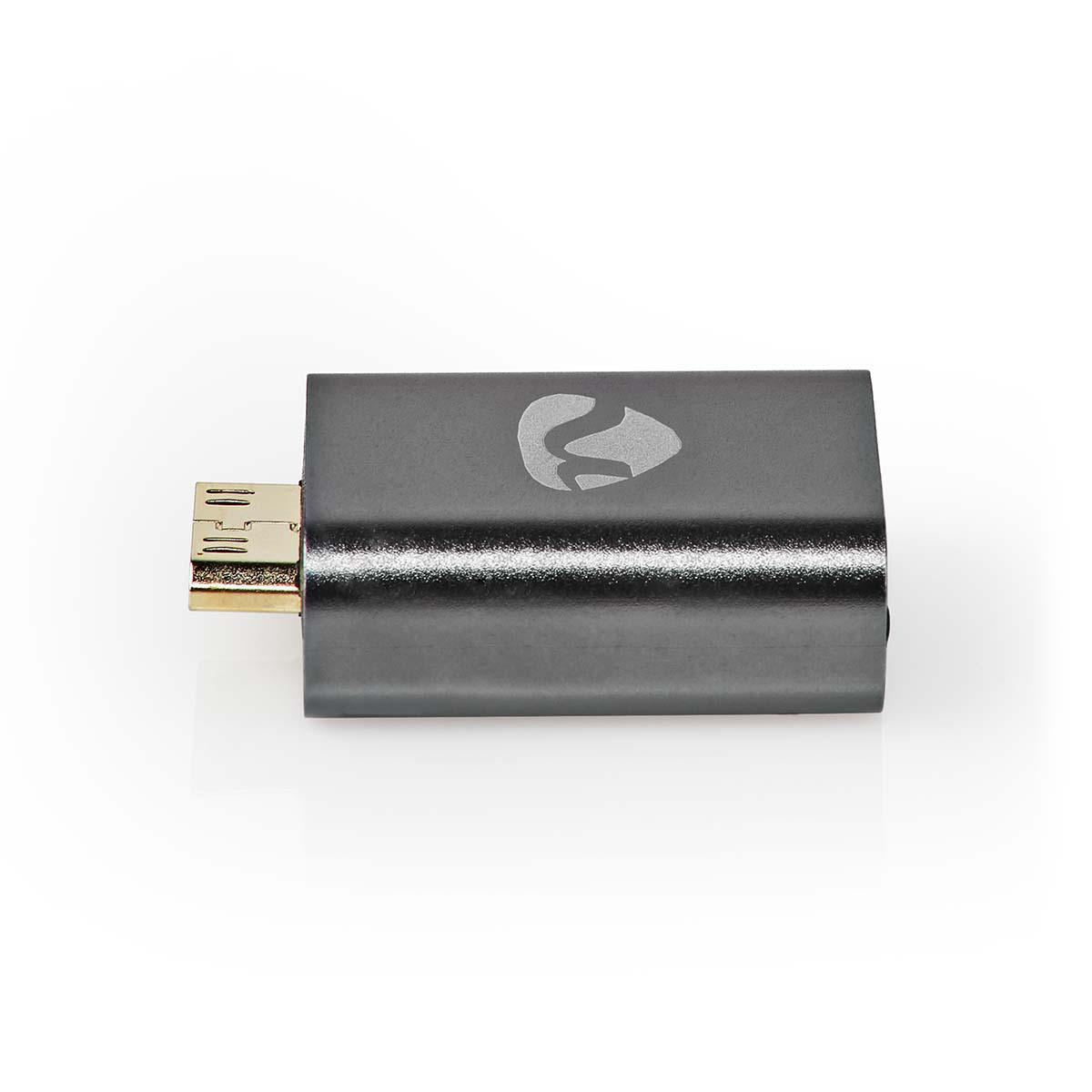 Nedis HDMI™ Adapter | HDMI™ Male / HDMI™ Mini Connector | HDMI™ Output | Gold Plated | Straight | Aluminium | Gun Metal Grey | 1 pcs | Cover Window Box