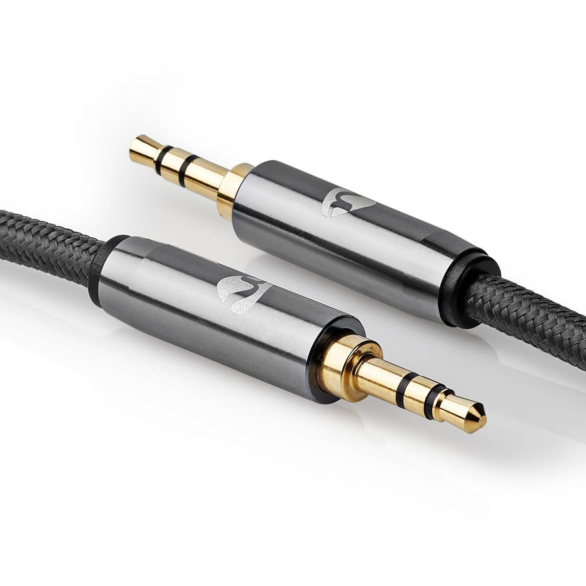 Nedis Stereo Audio Cable | 3.5 mm Male | 3.5 mm Male | Gold Plated | 2.00 m | Round | Grey / Gun Metal Grey | Cover Window Box