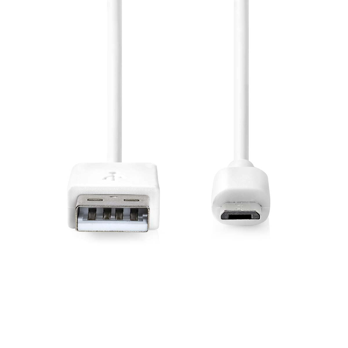 Nedis USB Cable | USB 2.0 | USB-A Male | USB Micro-B Male | 480 Mbps | Nickel Plated | 1.00 m | Round | PVC | White | Box