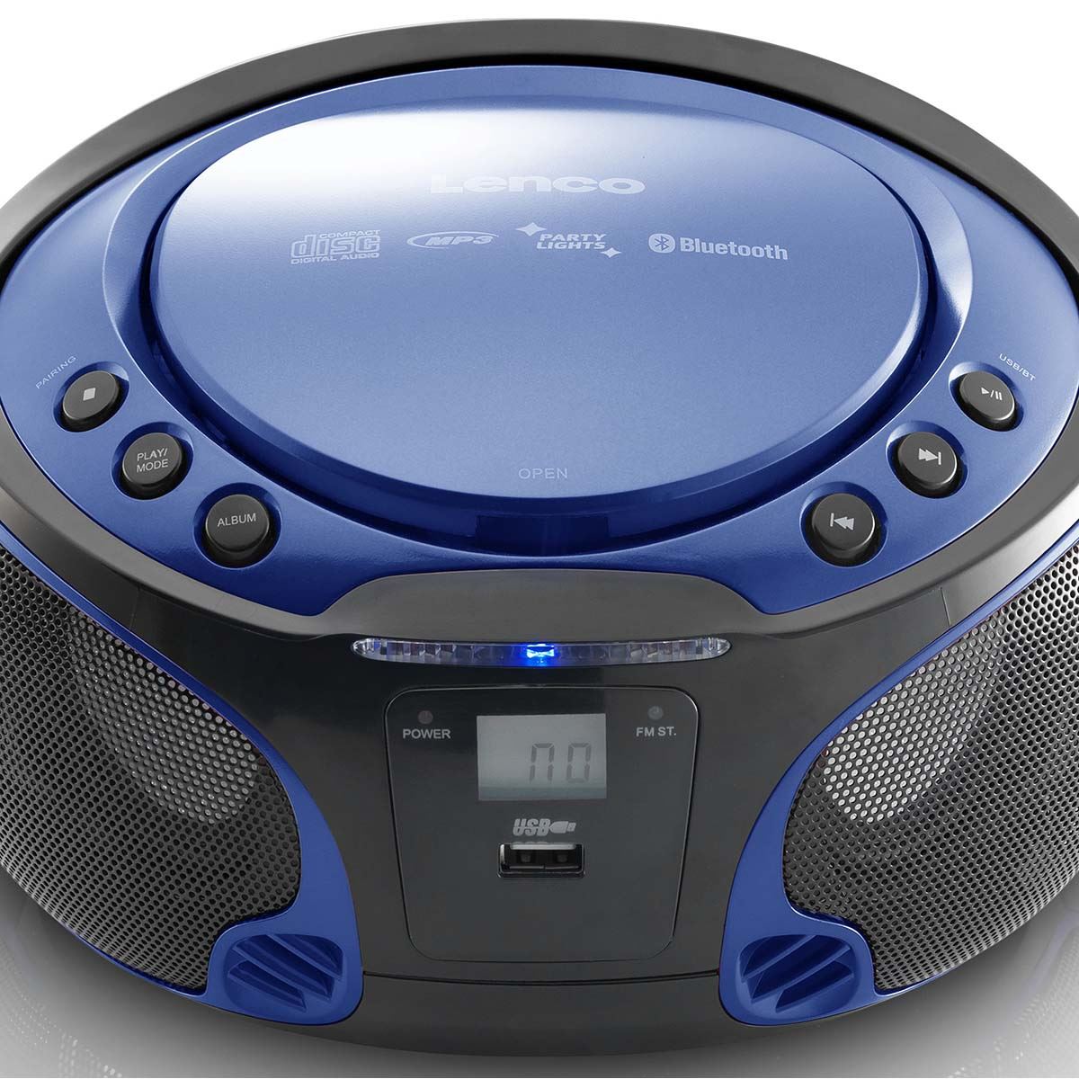 Lenco SCD-550BU Portable FM Radio CD/MP3/USB/Bluetooth® Player with LED lighting Blue