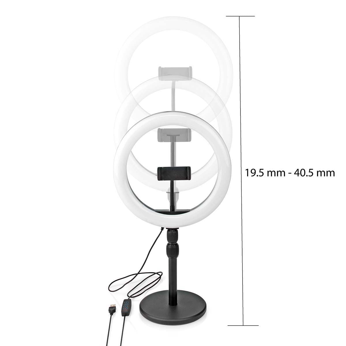 Nedis Ring Light | 10 inch | 120 LED's | 2700 - 6700 K | Desktop | Black