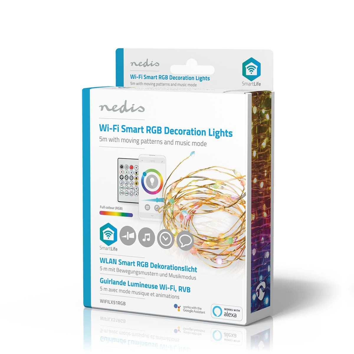 Nedis SmartLife LED Decorative Lights | Wi-Fi | Multi Colour | SMD | 5.00 m | IP20 | 2700 - 6500 K | 400 lm | Android™ / IOS