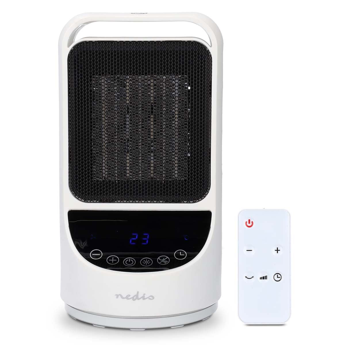 Nedis SmartLife Ceramic PTC Fan Heater | Wi-Fi | 1500 W | 2 Heat Settings | Oscillation | Display | 10 - 49 °C | Android™ / IOS | White
