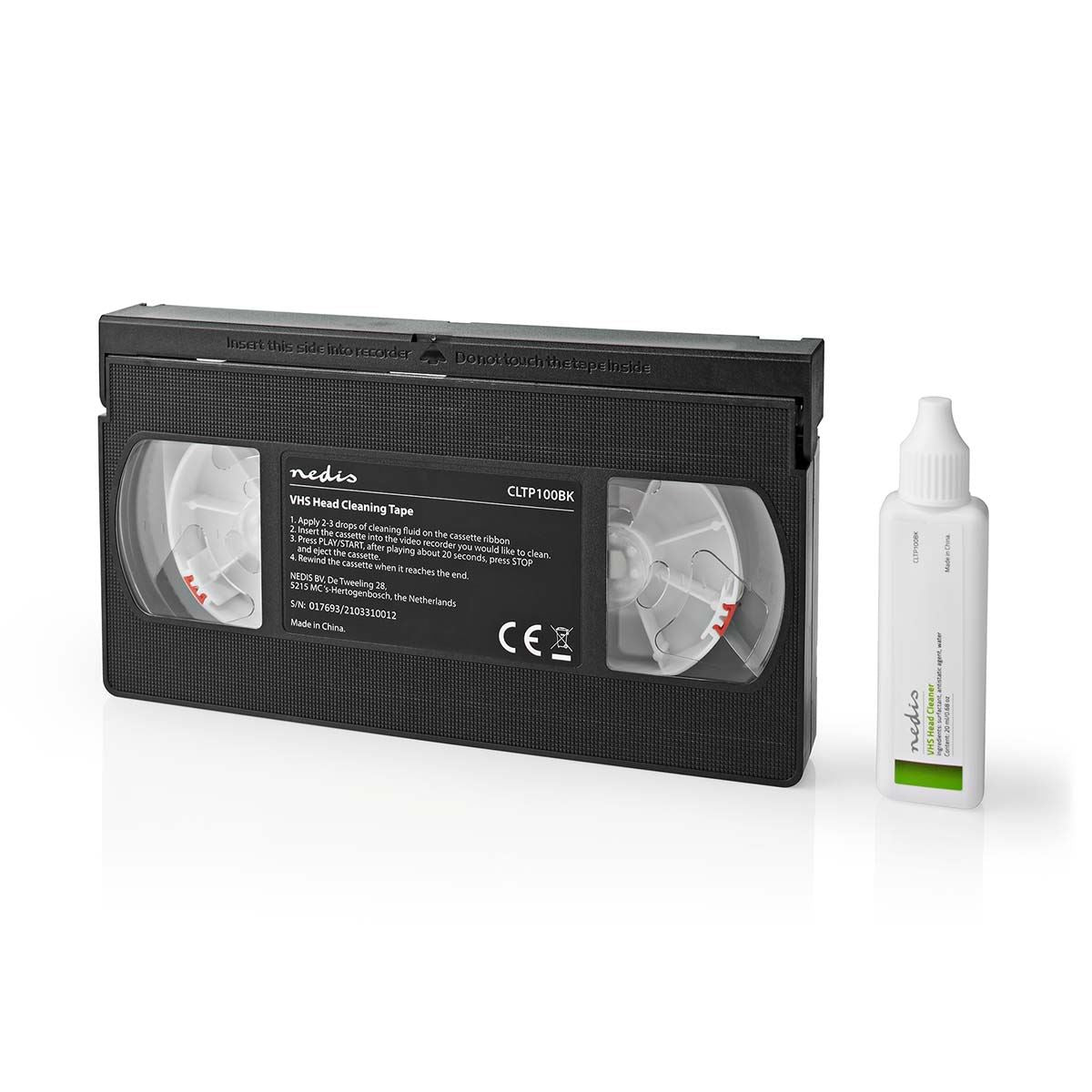 Nedis Head Cleaning Tape | 20 ml | VHS Heads | Black