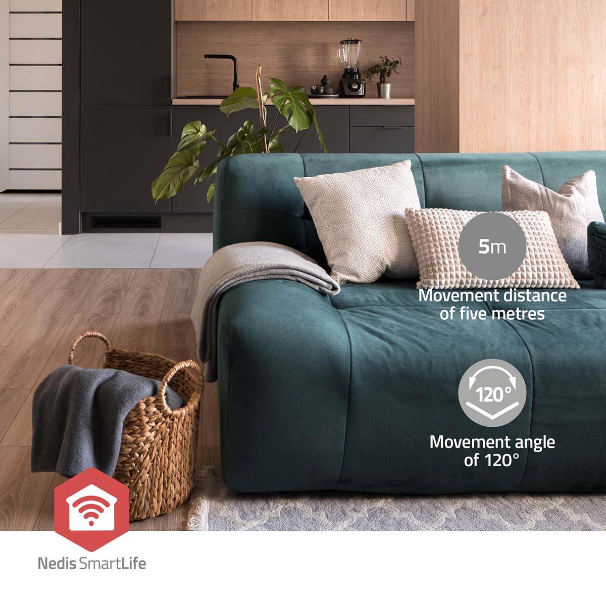 Nedis SmartLife Motion Sensor | Zigbee 3.0 | Battery Powered | IP20 | Detector angle: 120 ° | Detector range: 5 m | Max. battery life: 12 Months | White