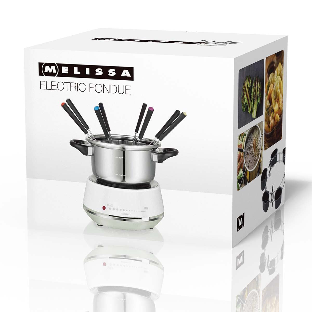 MELISSA Fondue Set | 8 Persons | 2 l | Adjustable temperature control | 1200 W | Cool touch handles | Anti-slip feet | Overheating protection