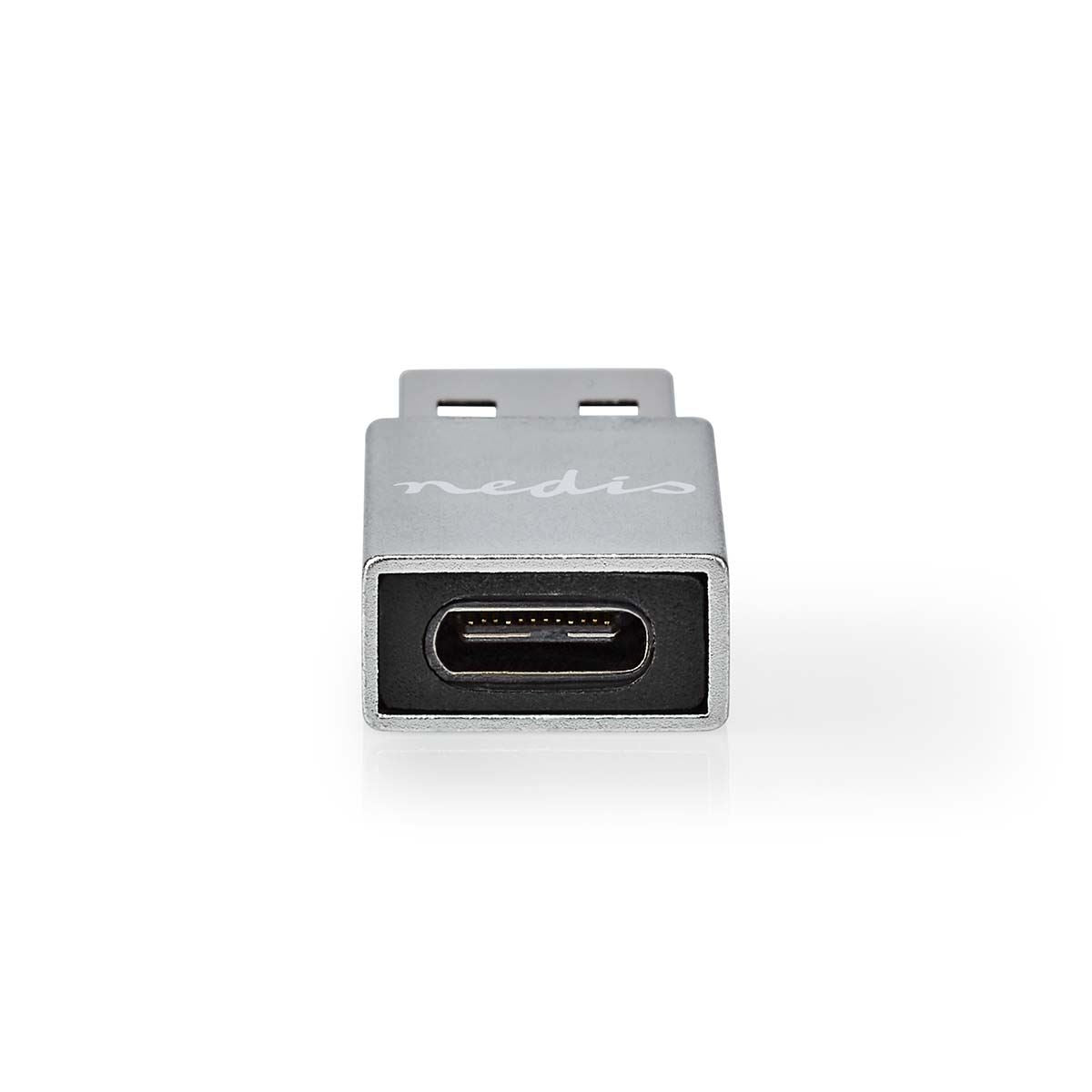 Nedis USB-A Adapter | USB 3.2 Gen 1 | USB-A Male | USB-C™ Female | 5 Gbps | Round | Nickel Plated | Black | Box