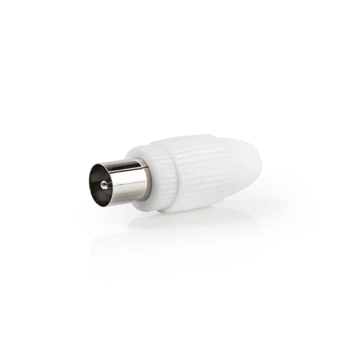 Nedis IEC (Coax) Connector | Straight | Female / Male | Nickel Plated | 75 Ohm | Screw | Cable input diameter: 7.0 mm | Metal / PVC | White | 2 pcs | Box