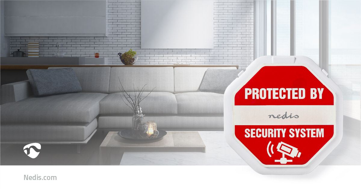 Nedis Doorstep Window Alarm | Magnetic Sensor | Battery Powered | 2x CR2032 | 85 dB | White