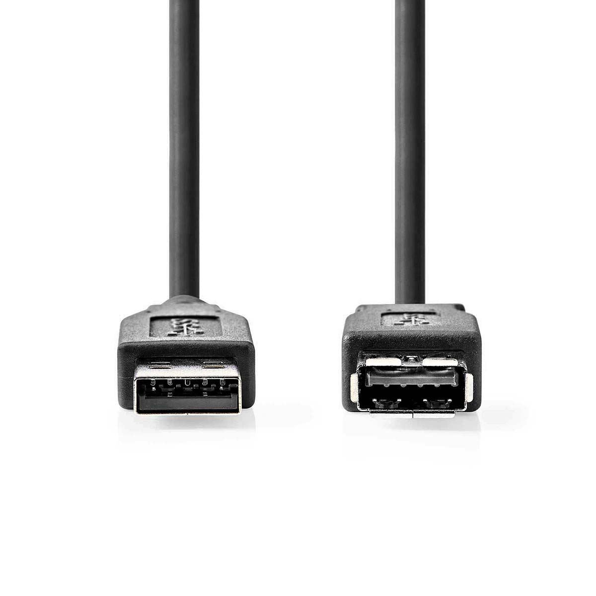 Nedis USB Cable | USB 3.2 Gen 1 | USB-A Male | USB-A Female | 5 Gbps | Nickel Plated | 3.00 m | Round | PVC | Black | Label