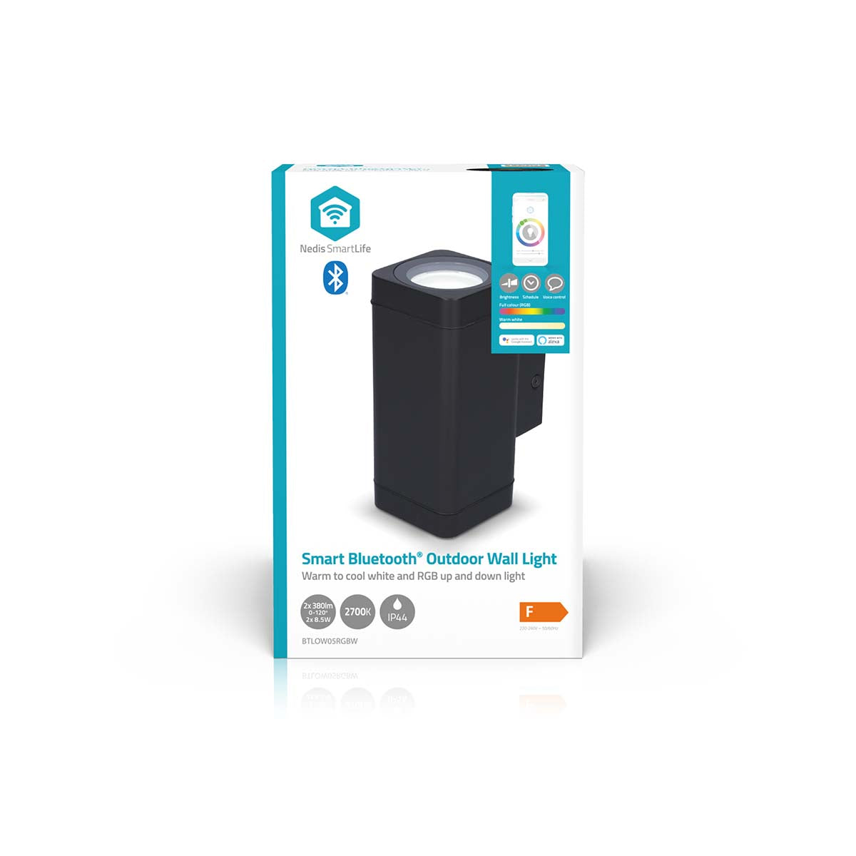 Nedis Smartlife Outdoor Light | 760 lm | Bluetooth® | 8.5 W | Warm to Cool White | 2700 - 6500 K | ABS | Android™ / IOS