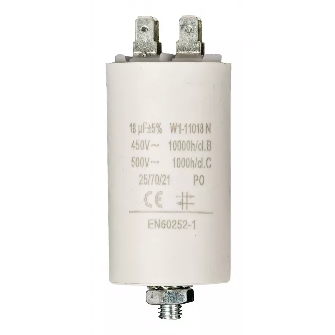 No W1-11018N | Brand Capacitor 18.0uf / 450 v + Aarde