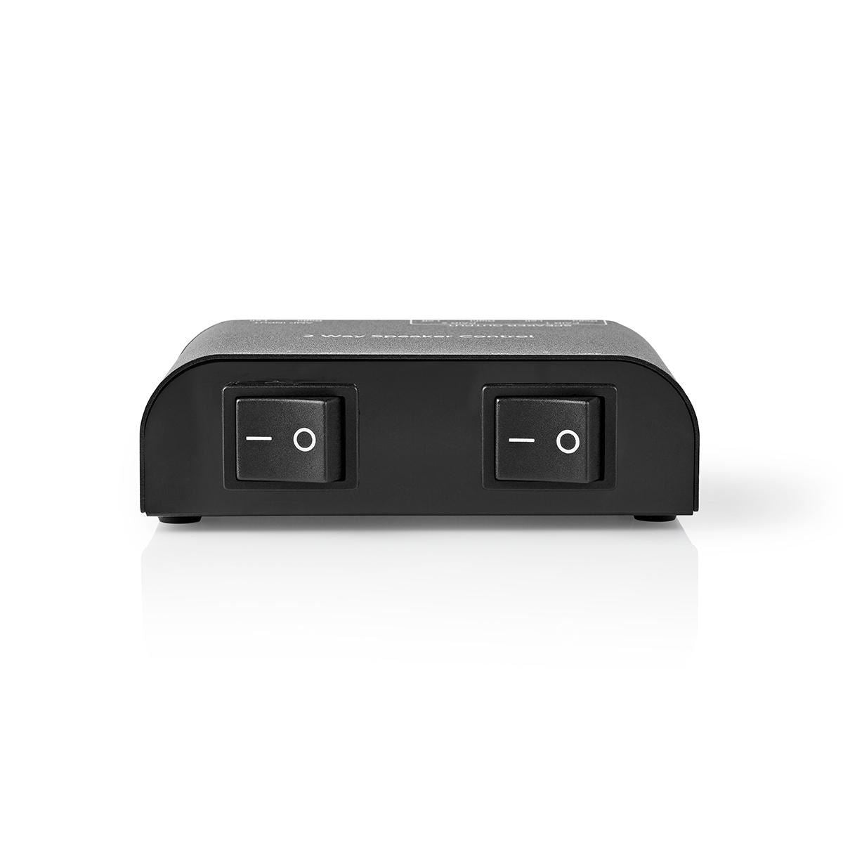 Nedis Speaker Control Switchbox | 2 port(s) | Terminal Clamps | Speaker impedance: 4-16 Ohm | Maximum load per channel: 150 W | Aluminium | Black