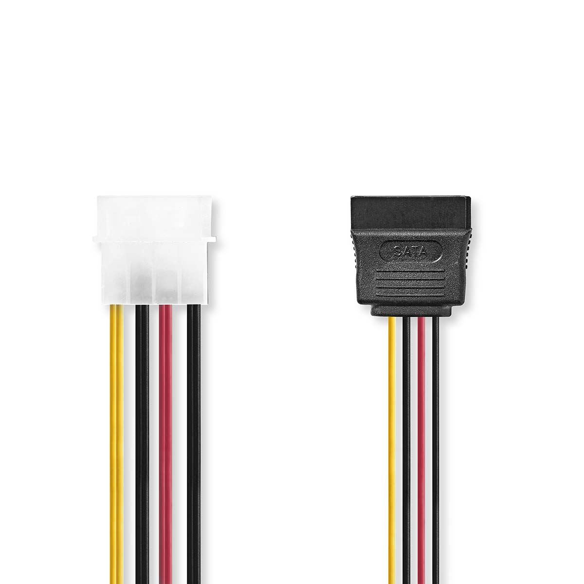 Nedis Internal Power cable | Molex Male | 2x SATA 15-Pin Female | Gold Plated | 0.15 m | Round | PVC | Multi Colour | Box