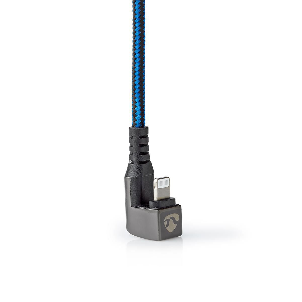 Nedis USB Cable | USB 2.0 | Apple Lightning 8-Pin | USB-C™ Male | 60 W | 480 Mbps | Nickel Plated | 2.00 m | Round | Braided / Nylon | Black / Blue | Cover Window Box