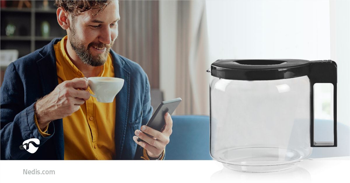 Nedis Glass Coffee Jug | Compatible with: Moccamaster CD / GCS / KBG / Excellent 10SN | 1.25 l | Black