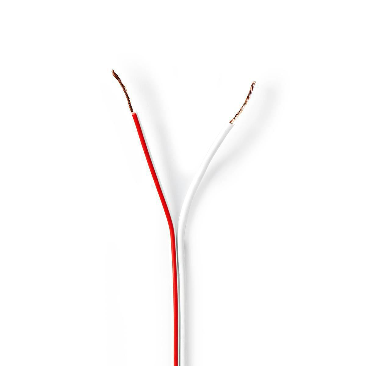 Nedis Speaker Cable | 2 x 0.50 mm² | CCA | 100.0 m | Round | PVC | White | Wrap