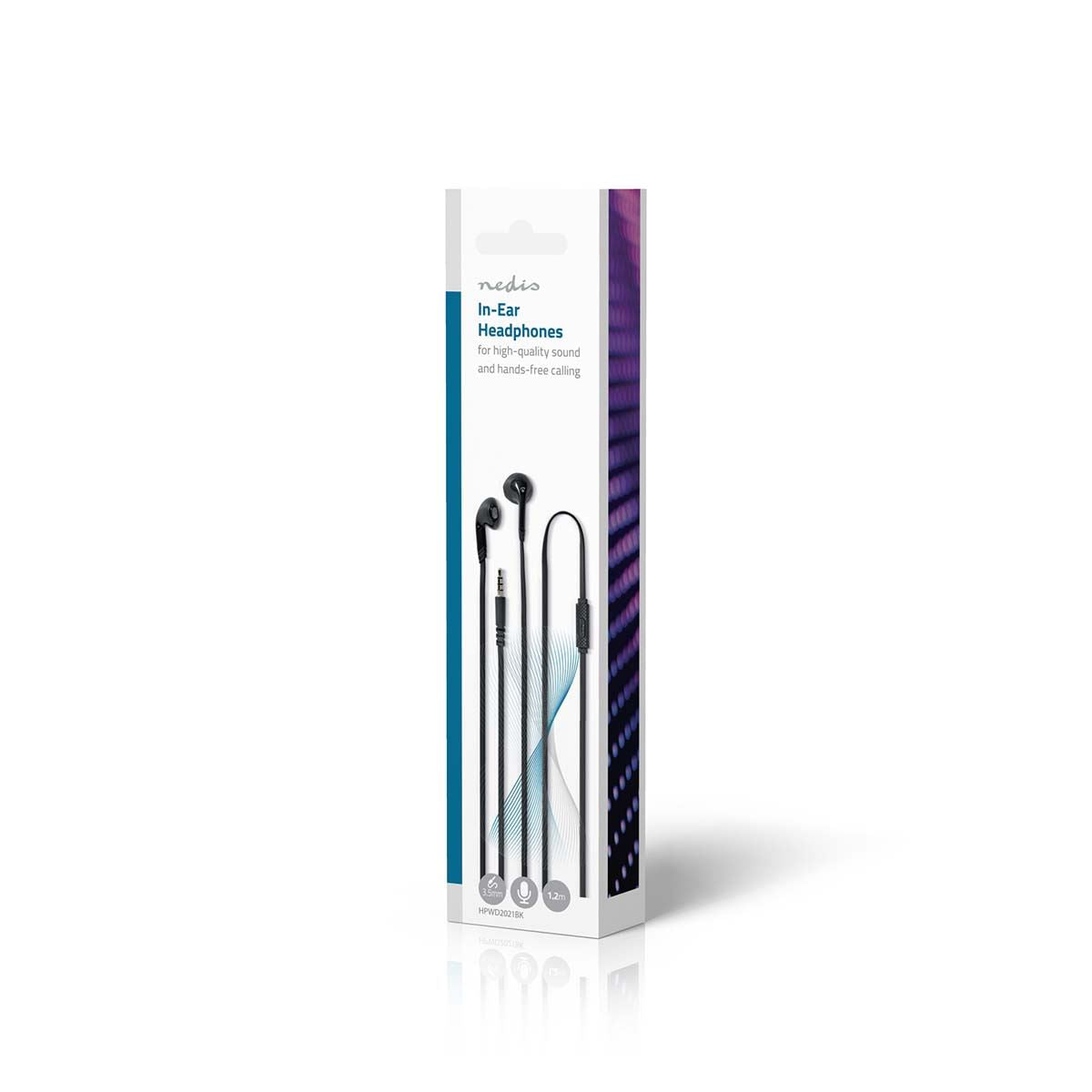 Nedis Wired Earphones | 3.5 mm | Cable length: 1.20 m | Built-in microphone | Volume control | Black