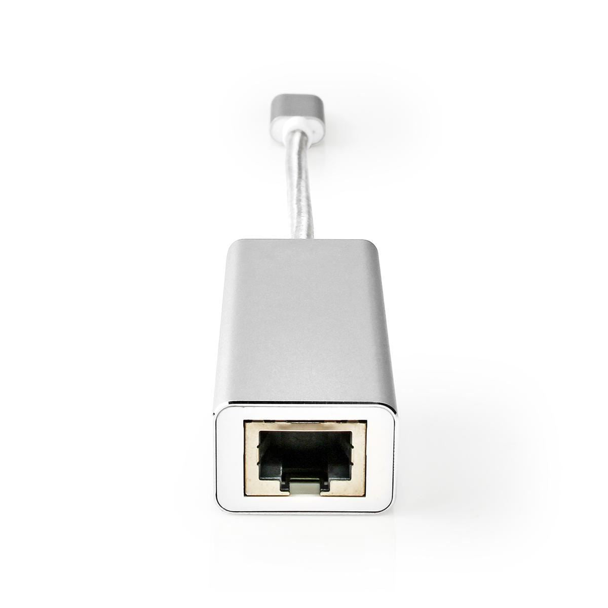 Nedis USB Network Adapter | USB 3.2 Gen 1 | 1 Gbps | USB-C™ Male | RJ45 Female | 0.20 m | Round | Gold Plated | Tinned Copper | Silver | Cover Window Box