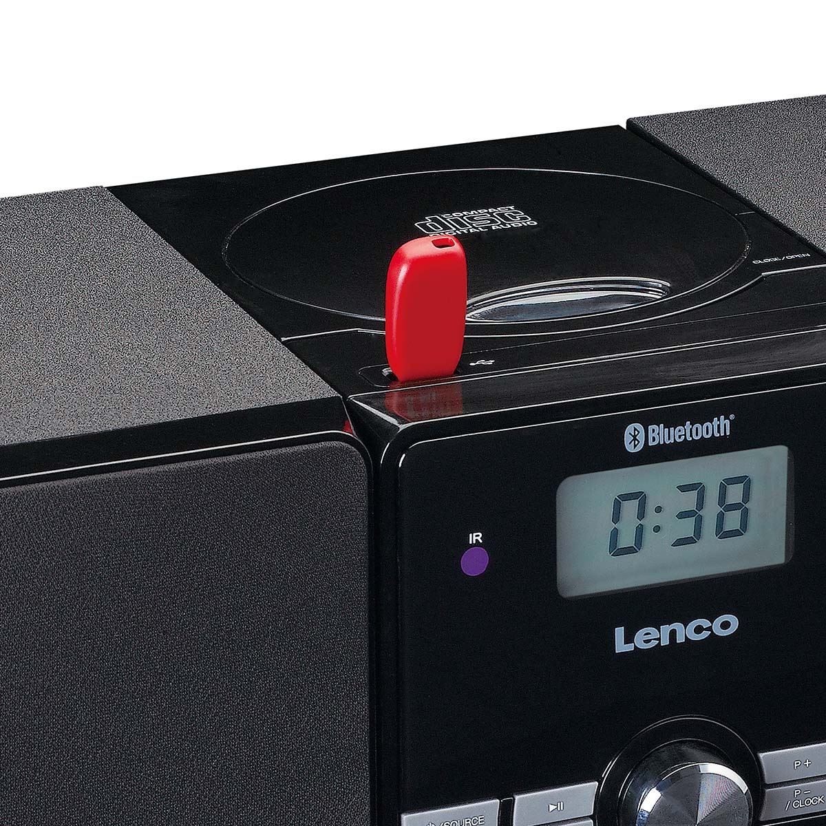 Lenco Micro set with CD/MP3 Bluetooth USB Remote Control Black