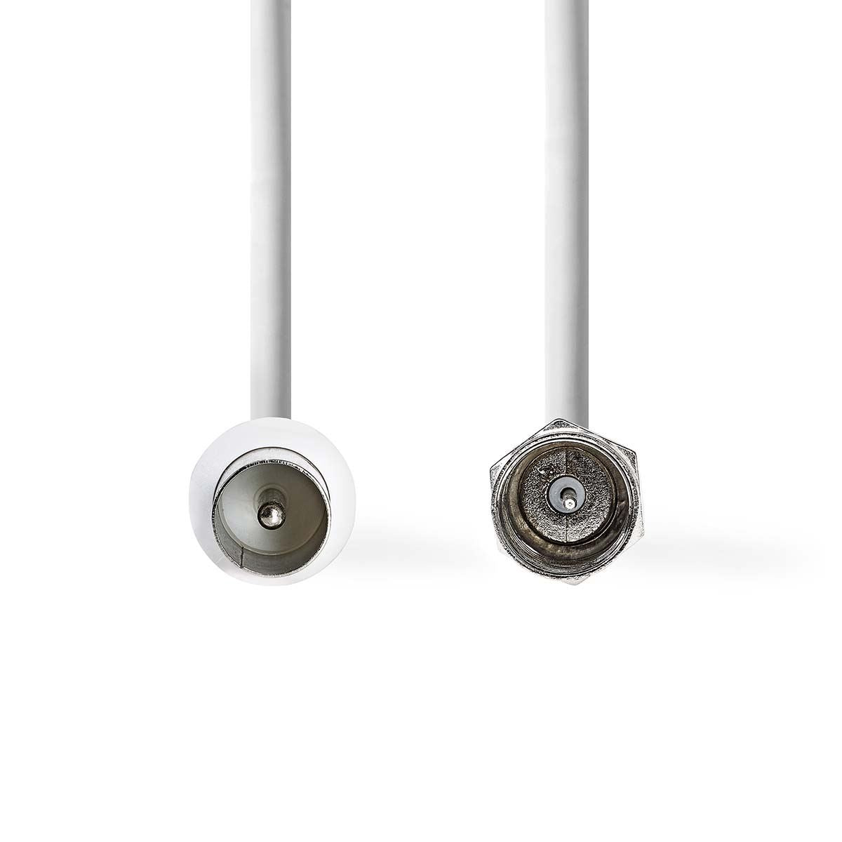 Nedis Satellite & Antenna Cable | F Male | IEC (Coax) Male | Nickel Plated | 75 Ohm | Double Shielded | 1.50 m | Round | PVC | White | Label