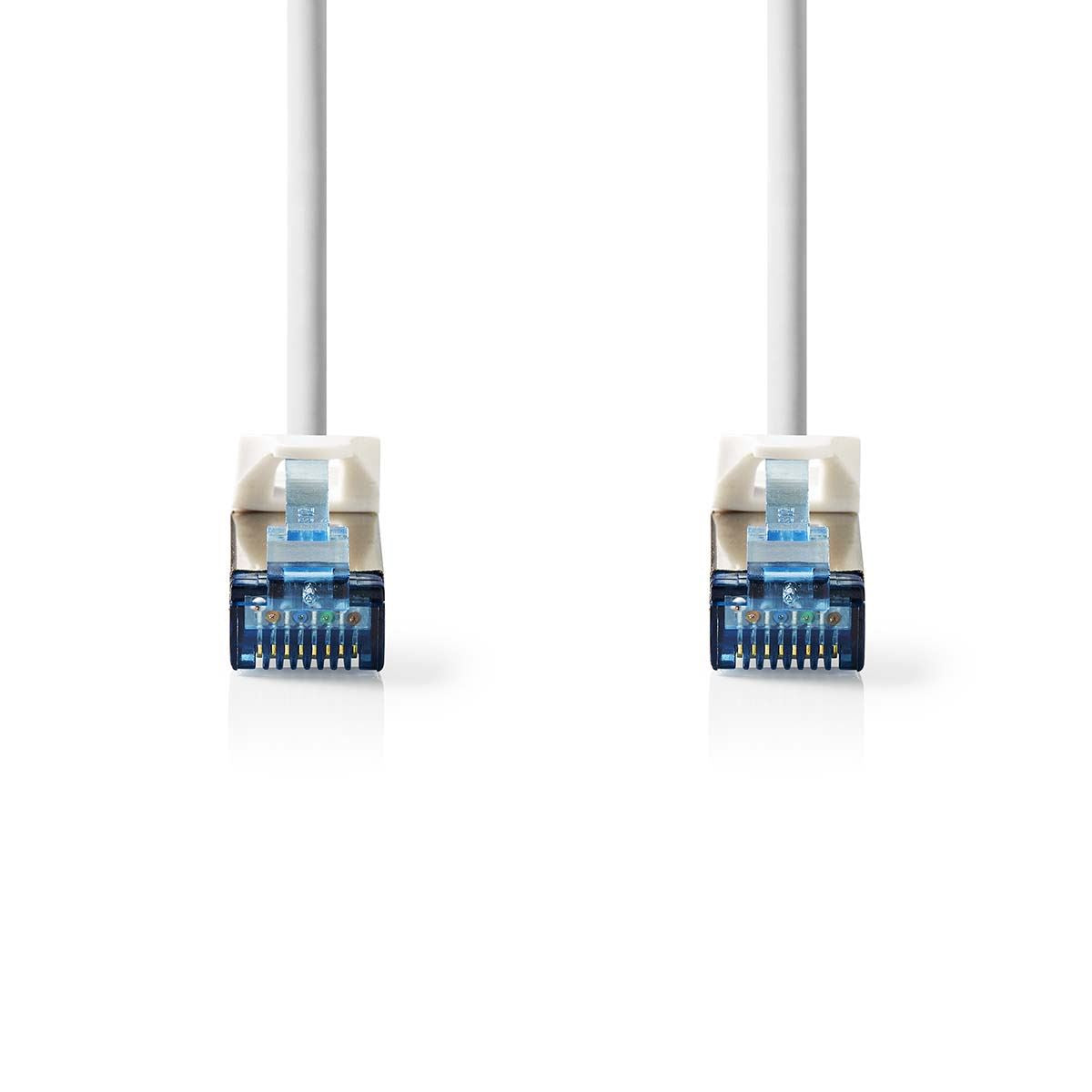 Nedis CAT6a Network Cable | S/FTP | RJ45 Male | RJ45 Male | 0.25 m | Snagless | Round | LSZH | White | Label