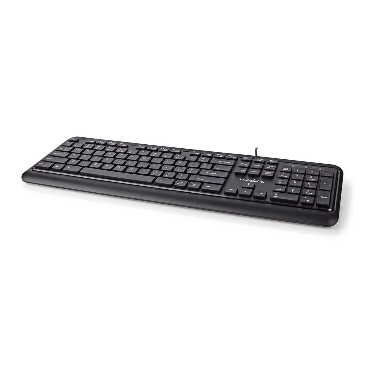 Nedis Wired Keyboard | USB-A | Multimedia | QWERTY | US Layout | Numeric keypad