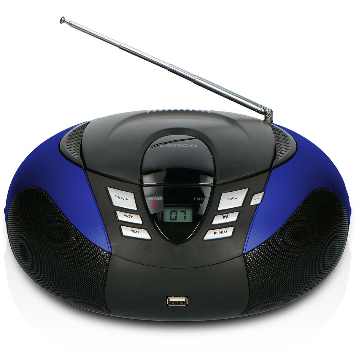 Lenco SCD-37 USB Blue Portable FM Radio CD and USB player Blue