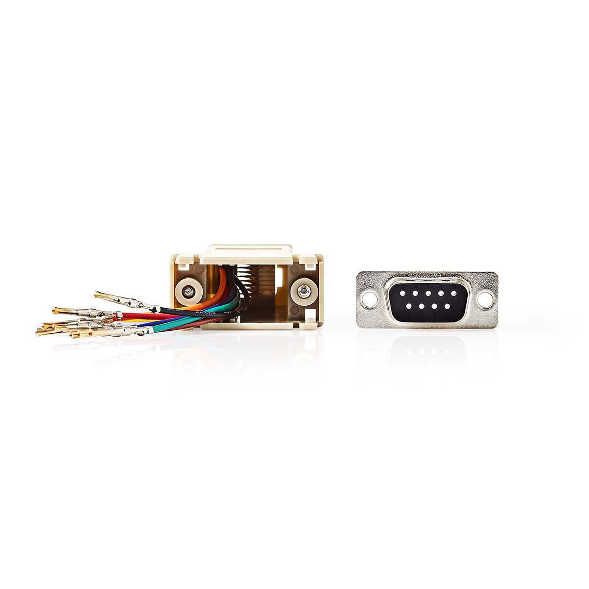 Nedis Serial Adapter | Adapter | D-SUB 9-Pin Female | RJ45 Female | Nickel Plated | Ivory | Box
