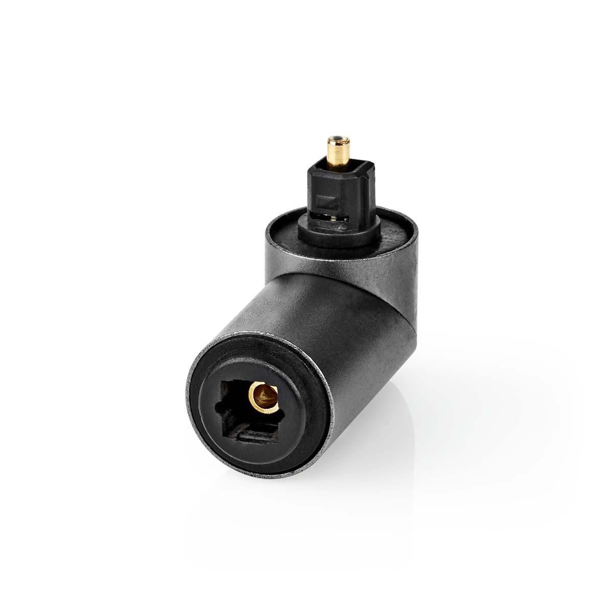 Nedis TosLink Adapter | TosLink Female | TosLink Male | Angled 90° | Aluminium | Gun Metal Grey | 1 pcs | Box