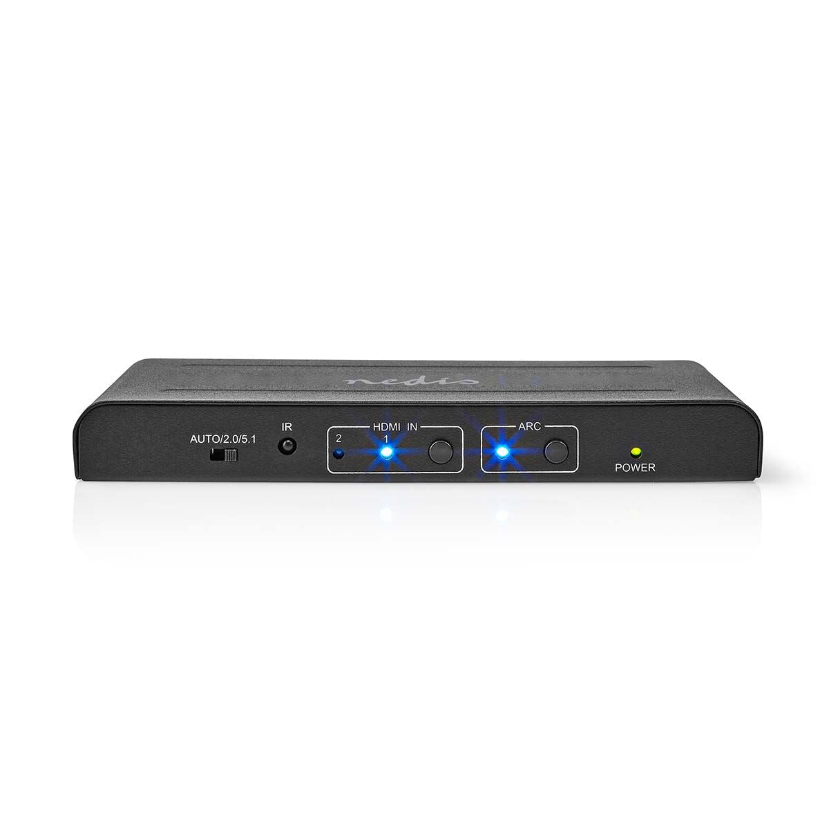 Nedis HDMI™ Extractor | 2x HDMI™ Input | TosLink Female / 1x HDMI™ Output / 2x RCA / 3.5 mm | Maximum resolution: 4K@60Hz | 18 Gbps | Metal | Anthracite | Box
