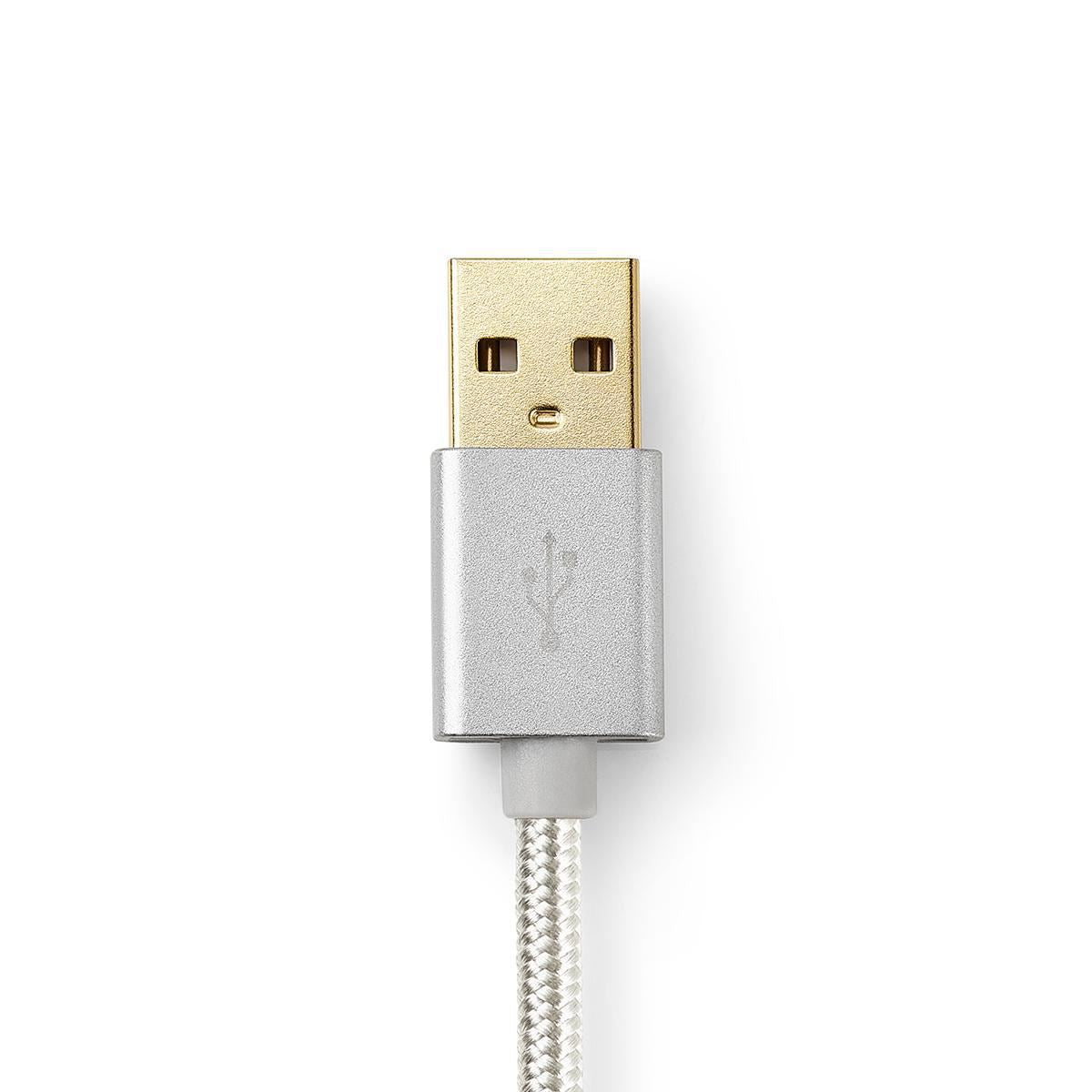 Nedis USB Cable | USB 2.0 | USB-A Male | USB-C™ Male | 15 W | 480 Mbps | Gold Plated | 2.00 m | Round | Braided / Nylon | Aluminium | Cover Window Box