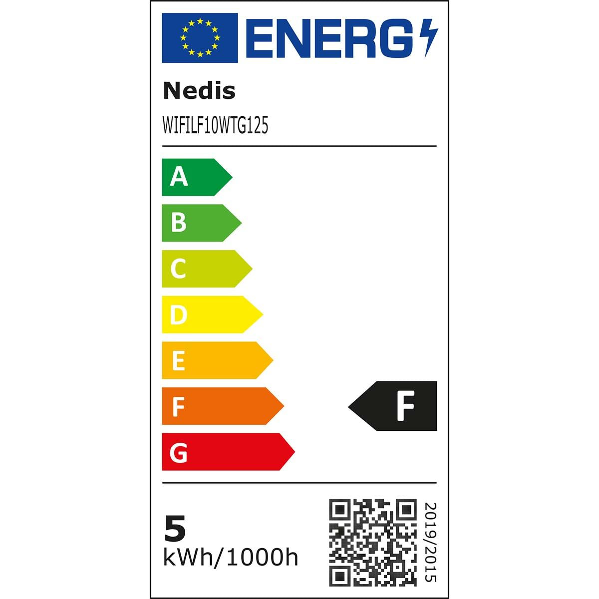 Nedis SmartLife LED Filament Bulb | Wi-Fi | E27 | 500 lm | 5 W | Warm White | 2700 K | Glass | Android™ / IOS | G125 | 1 pcs