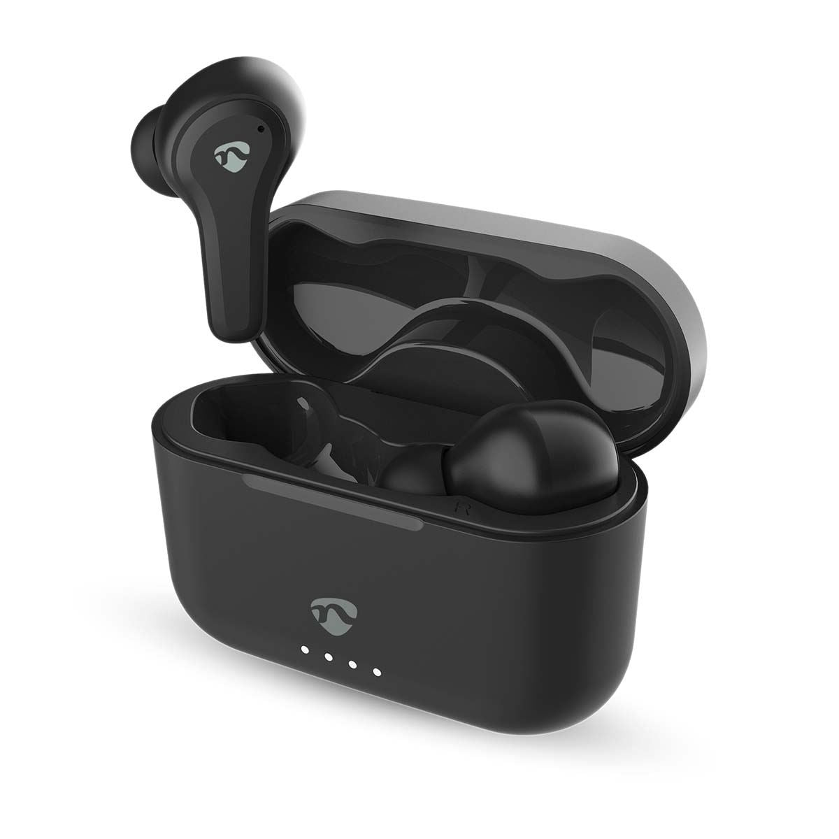 Nedis Fully Wireless Earphones | Hybrid (ENC + ANC) | Bluetooth® | Maximum battery play time: 36 hrs | Touch Control | Charging case | Wireless charging case | Built-in microphone | Voice control support | Black